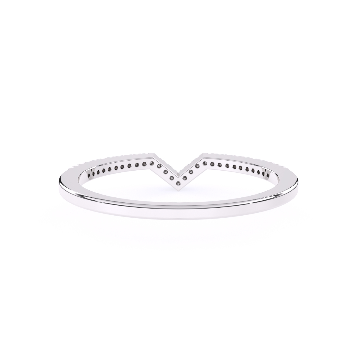 Fancy V Shape Diamond Wedding Band